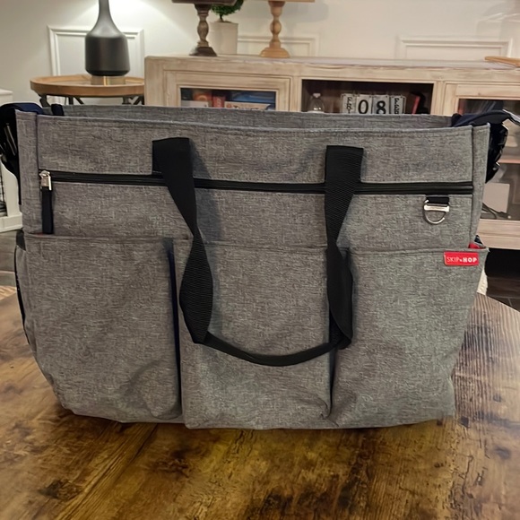 Skiphop HeatherGray Duo Double Signature Diaper Bag - Picture 6 of 9